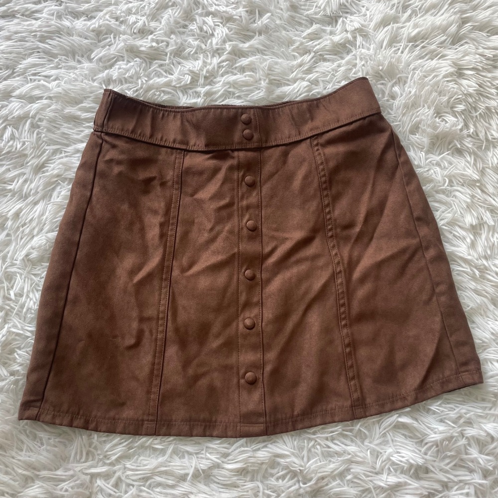 Abercrombie Kids Faux Suede Button Front Skirt